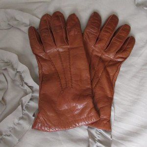 knit lined leather driving gloves
